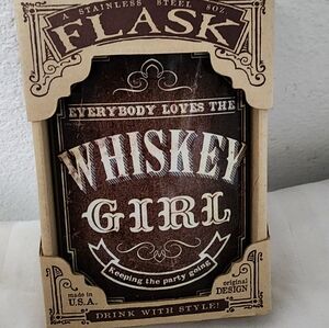 Stainless Steel Flask with Whiskey Girl Design